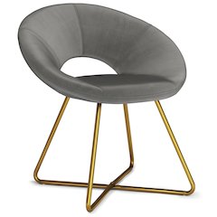 Barrett Accent Chair In Grey Velvet Fabric