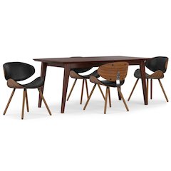Marana / Draper Solid Hardwood 5 Piece Dining Set In Black