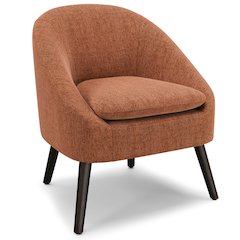 Redding Accent Chair In Rust Polyester Fabric