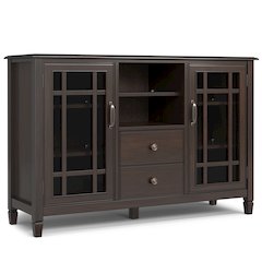 Tall Tv Stand In Dark Chestnut Brown For Tvs Up To 60 Inches
