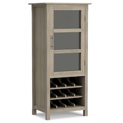 Avalon 22 inch Wide Contemporary Solid Wood 12-Bottle Wine Rack Storage Cabinet