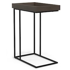 Gallagher Solid Mango Wood C Side Table In Walnut Brown