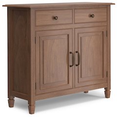 Connaught Solid Wood Entryway Storage Cabinet In Medium Saddle Brown