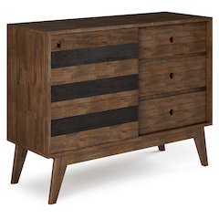 Clarkson Solid Acacia Wood Medium Storage In Rustic Natural Aged Brown