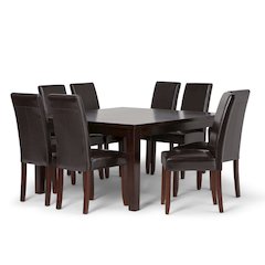 Acadian Solid Hardwood 9 Piece Dining Set In Tanners Brown