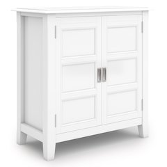 Burlington Solid Wood Low Storage Cabinet In White