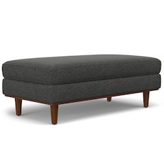 Morrison Large Rectangular Ottoman In Woven-Blend Fabric