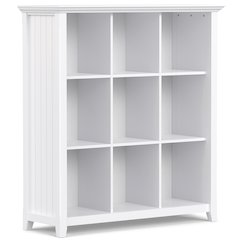 Acadian Solid Wood 9 Cube Bookcase And Storage Unit In White