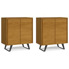 Lowry 39 Inch Oak Storage Cabinet (Set Of 2)