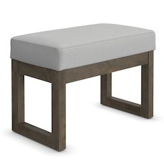 Milltown 27 inch Wide Solid Wood Contemporary Footstool Small Ottoman Bench