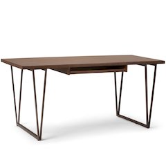 Ryder Solid Wood Desk In Natural Aged Brown