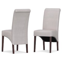 Avalon Solid Wood Deluxe Parson Dining Chair (Set Of 2) In Light Beige
