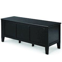 Brooklyn 51 inch Wide Solid Wood Transitional Storage Bench Trunk in Black