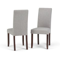 Acadian Solid Wood Parson Dining Chair (Set Of 2) In Cloud Grey