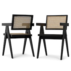 Regina Dining Arm Chair (Set of 2) in Black