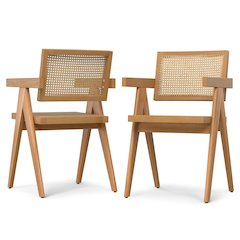 Regina Dining Arm Chair (Set of 2) in Natural