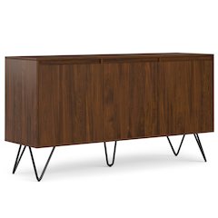 Hunter 3 Door Sideboard Buffet In Walnut Veneer