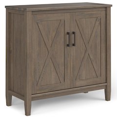 Ela Solid Wood Low Storage Cabinet In Smoky Brown