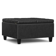 30 inch Wide Square Small Coffee Table Storage Ottoman