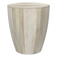 Elmbrook 21 inch Wide Solid Mango Modern End Table in White Wash, Assembled