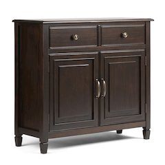 Connaught Solid Wood Entryway Storage Cabinet In Dark Chestnut Brown