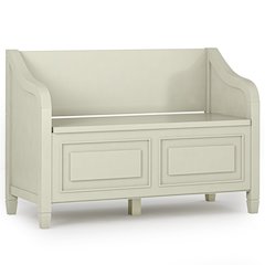 Connaught Solid Wood Entryway Storage Bench In Antique White