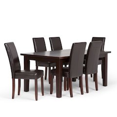 Acadian Solid Hardwood 7 Piece Dining Set In Tanners Brown