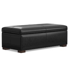 48 inch Wide Contemporary Rectangle Rectangular Storage Ottoman
