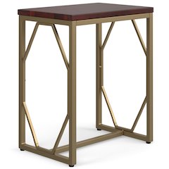 Selma Metal And Wood Accent Table In Cognac