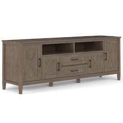 Ela Solid Wood 72 Inch Tv Media Stand In Smoky Brown For Tvs Up To 80 Inches