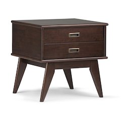Draper Solid Hardwood Mid Century Side Table In Medium Auburn Brown