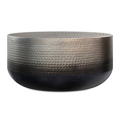 Nova 36 inch Wide Contemporary Metal Coffee Table in Silver Ombre, Assembled