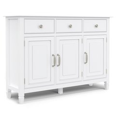 Connaught 51 inch Wide Solid Wood Traditional Entryway Storage Cabinet in White
