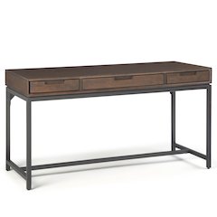Banting Solid Hardwood Mid Century Desk In Walnut Brown