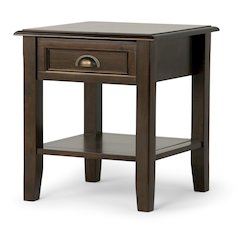 Burlington Solid Wood End Table In Mahogany Brown