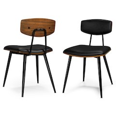Mavis Dining Chair ( Set Of 2 ) In Black Vegan Faux Leather