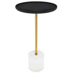 Turner Solid Mango Wood Side Table In Black