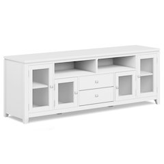 72 Inch Wide Tv Media Stand In White For Tvs Up To 80 Inches