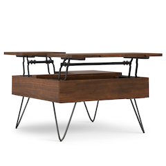 Hunter Lift Top Square Coffee Table In Walnut