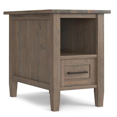 Ela Solid Wood Narrow End Table In Smoky Brown
