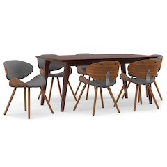 Marana / Draper Solid Hardwood 7 Piece Dining Set In Grey