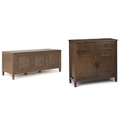 51 inch Wide Storage Bench Trunk and 40 inch Wide Storage Cabinet