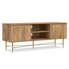 Fallon SOLID MANGO WOOD TV Media Stand in Natural For TVs up to 65 inches