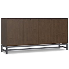 Banting Solid Hardwood 4 Door Sideboard Buffet In Walnut Brown