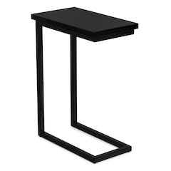 18 inch Wide Solid Mango/Metal Industrial C Side Table in Black, Assembled