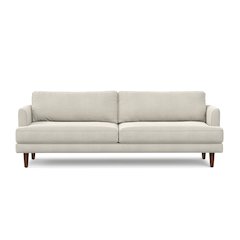 90 inch Wide Mid-Century Modern Sofa in Cream White Woven-Blend Fabric