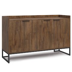 Milverton Solid Acacia Wood Sideboard Buffet In Rustic Natural Aged Brown