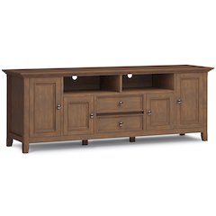 72 Inch Wide Tv Media Stand In Rustic Natural Aged Brown For Tvs Up To 80 Inches