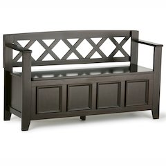 Amherst Solid Wood Entryway Storage Bench In Hickory Brown