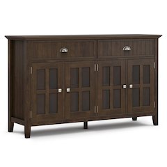 Acadian Solid Wood Large Sideboard Buffet In Brunette Brown